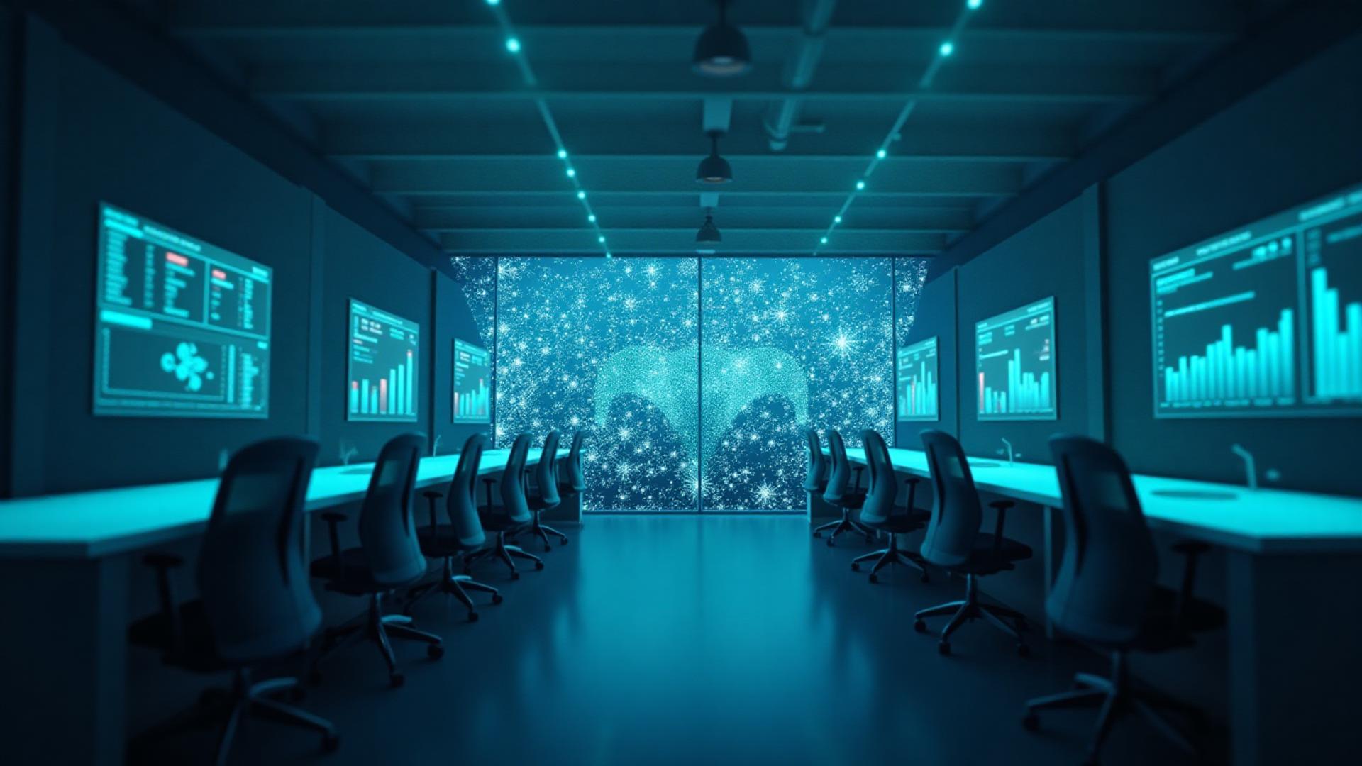 Digital transformation and AI automation background